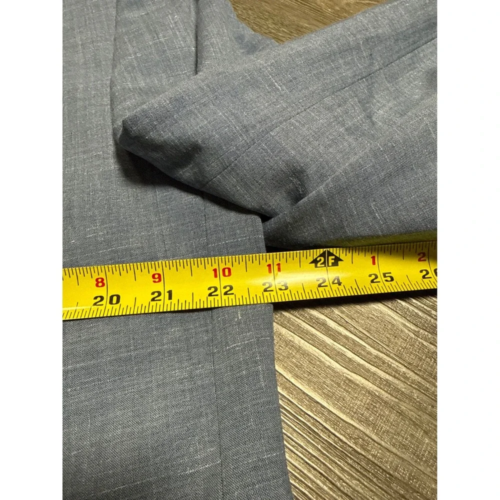 Lauren Ralph Lauren Mens 46L Blue Wool Linen Blend Two Button Blazer Sport Coat